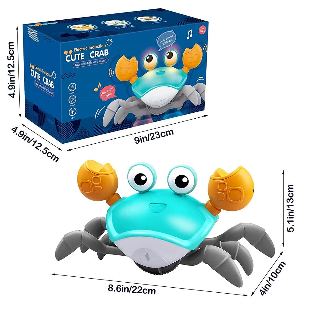 Interactive Dancing Crawling Crab Run Away Entertainment Toy for Babies and Pets