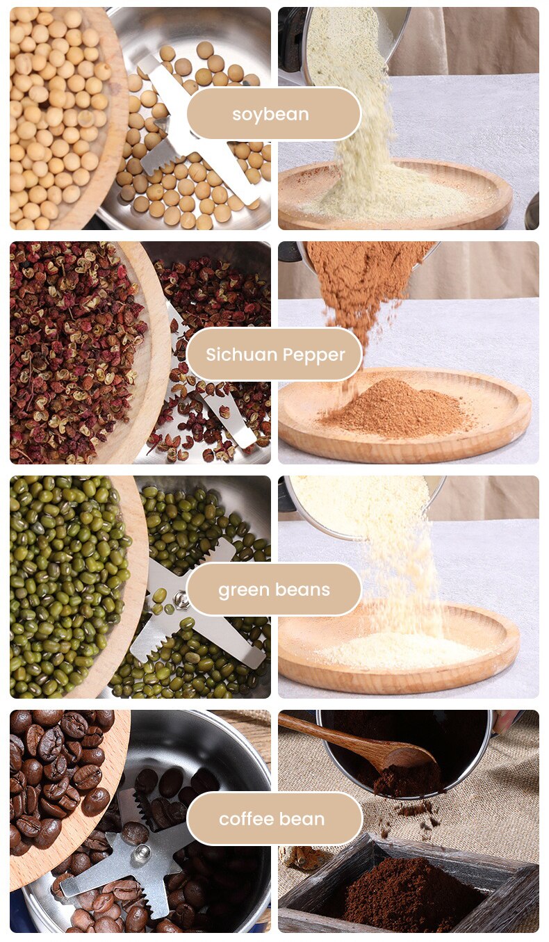 High Power Electric Coffee Cereal Nuts Beans Spices Grains Grinder Machine