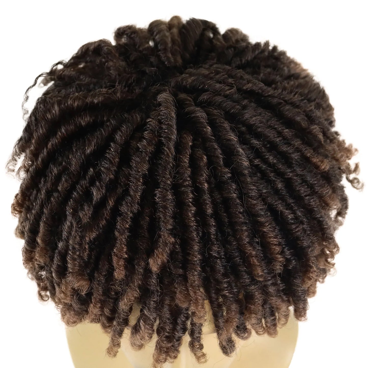 Synthetic Short Afro Twist Hair Braided Half Wig Clip in Toupee Hairpieces Dreadlocks Wig