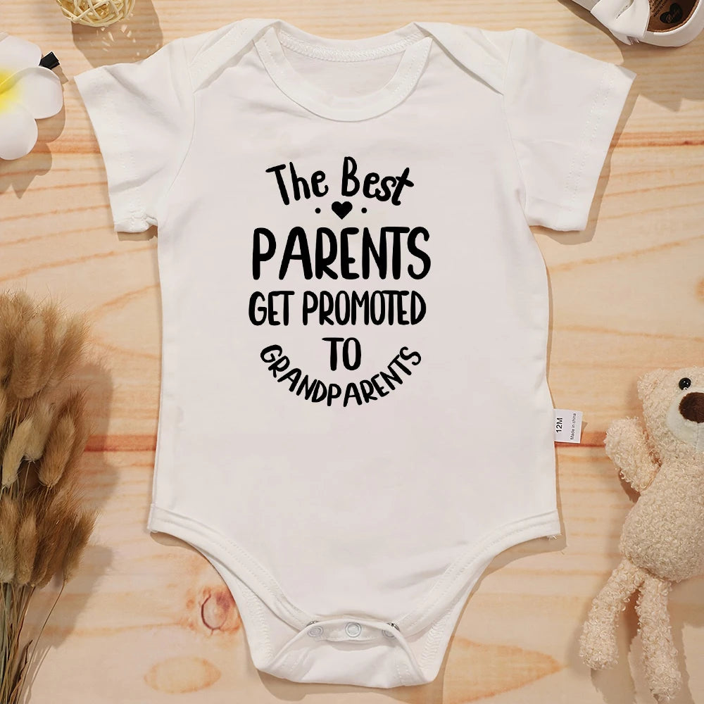 The Best Parents Get Promoted to Grandparents Baby Girl Boy Clothes  Summer Newborn Bodysuit