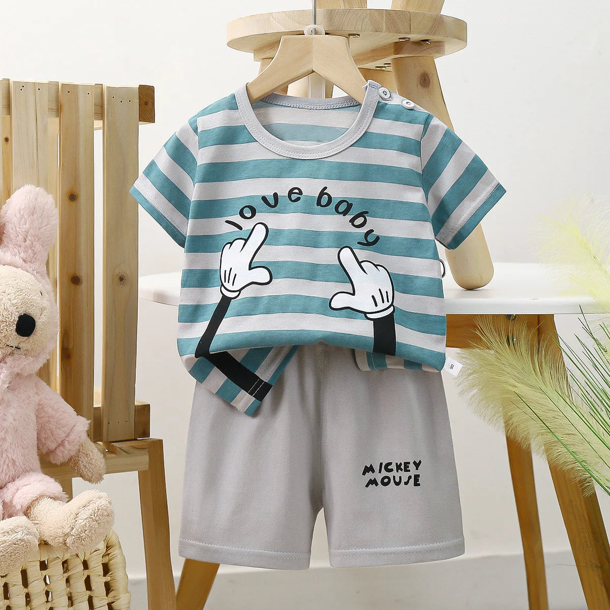 T-shirt + pants 2pcs Boys Girls Baby Toddler Clothing Set Newborn Baby Suit