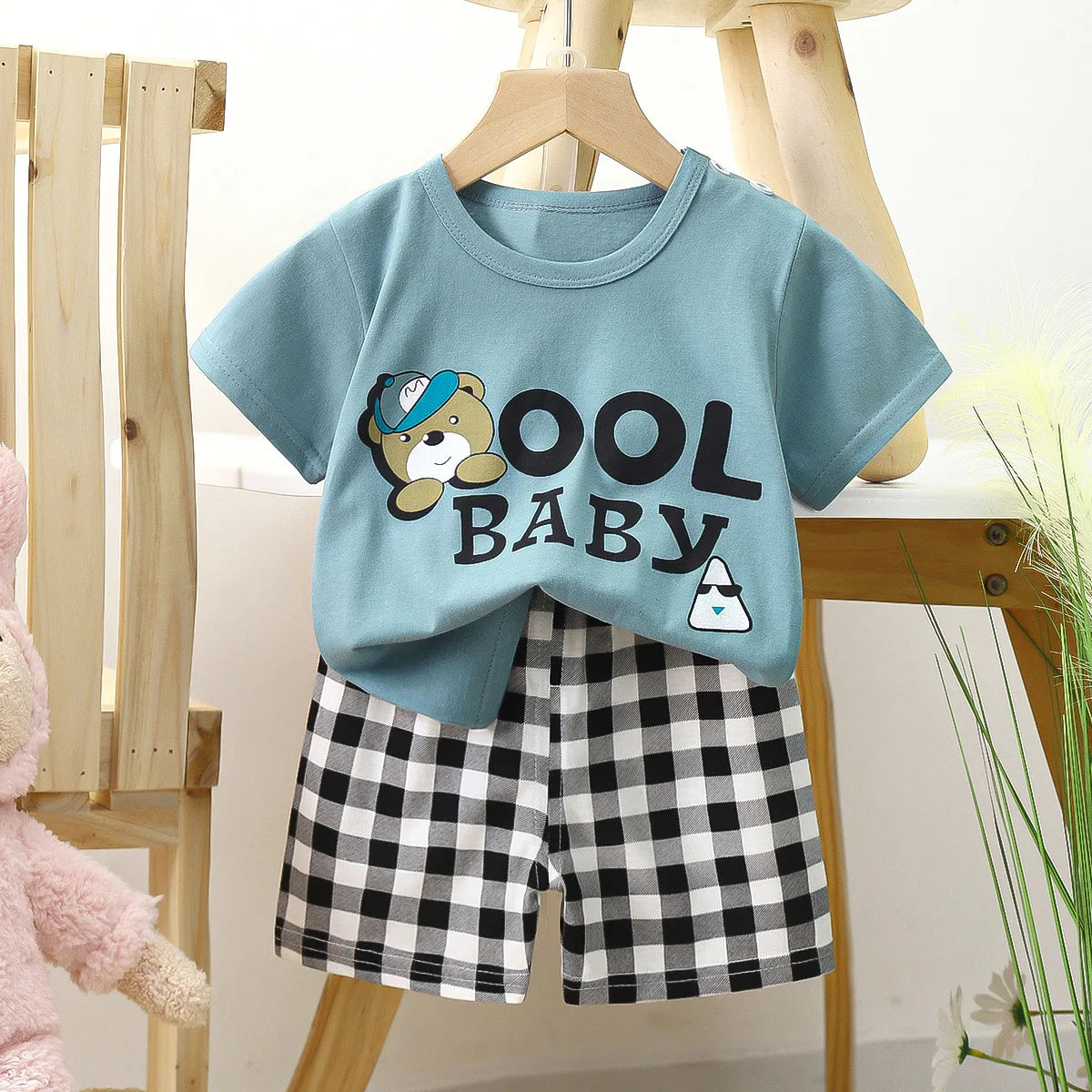 T-shirt + pants 2pcs Boys Girls Baby Toddler Clothing Set Newborn Baby Suit