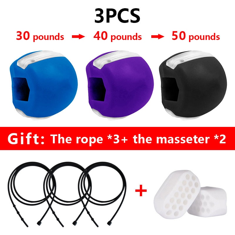 Face lift Food-grade Silica Gel Jaw Muscle Training  Exercise Line Fitness Ball Neck Face Toning