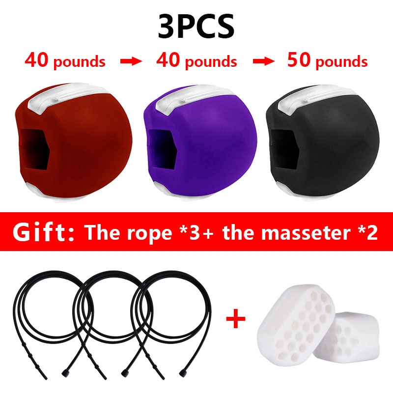 Face lift Food-grade Silica Gel Jaw Muscle Training  Exercise Line Fitness Ball Neck Face Toning