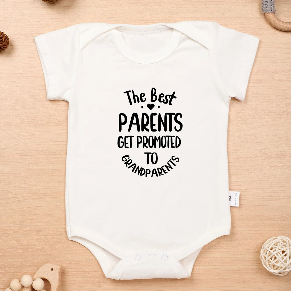 The Best Parents Get Promoted to Grandparents Baby Girl Boy Clothes  Summer Newborn Bodysuit