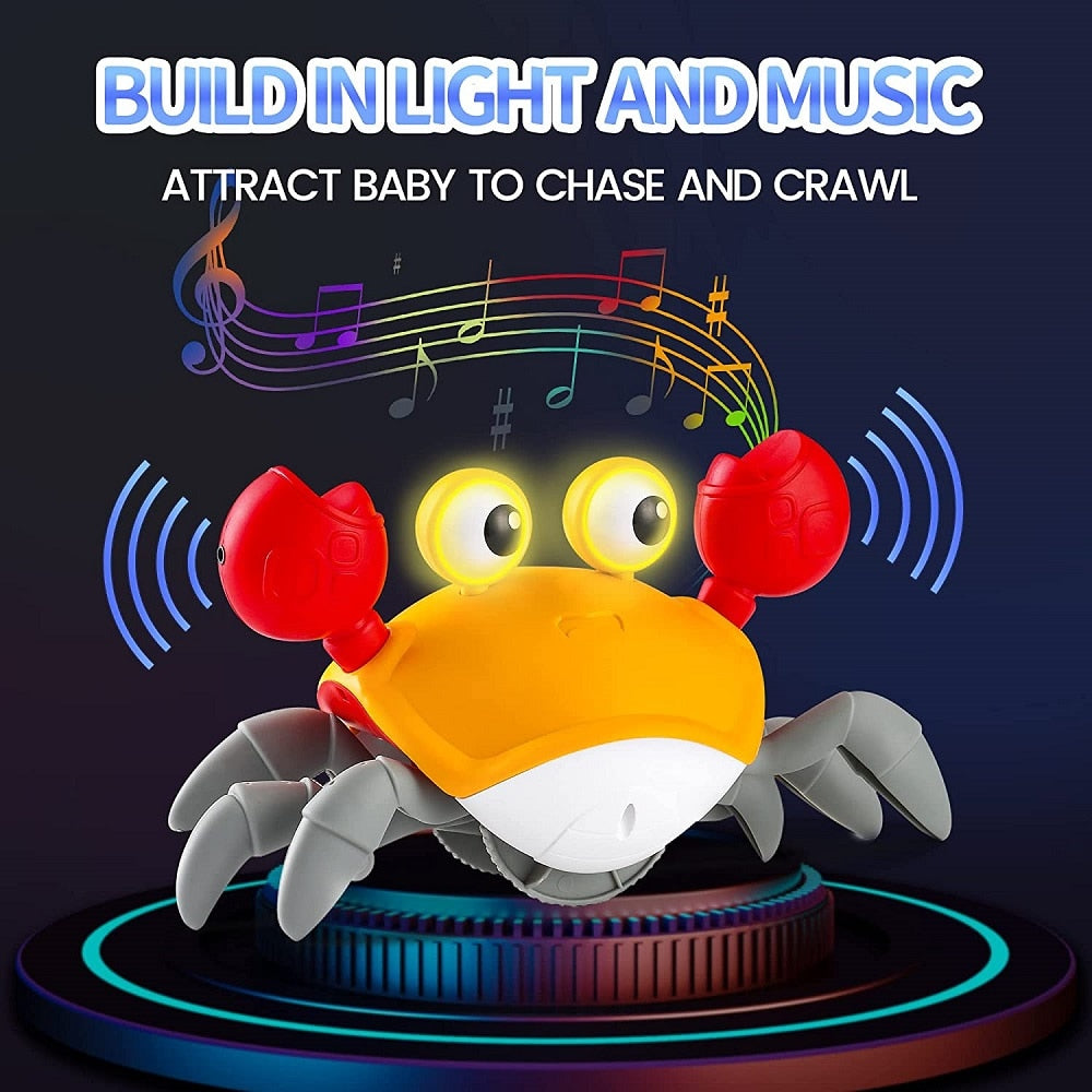 Interactive Dancing Crawling Crab Run Away Entertainment Toy for Babies and Pets