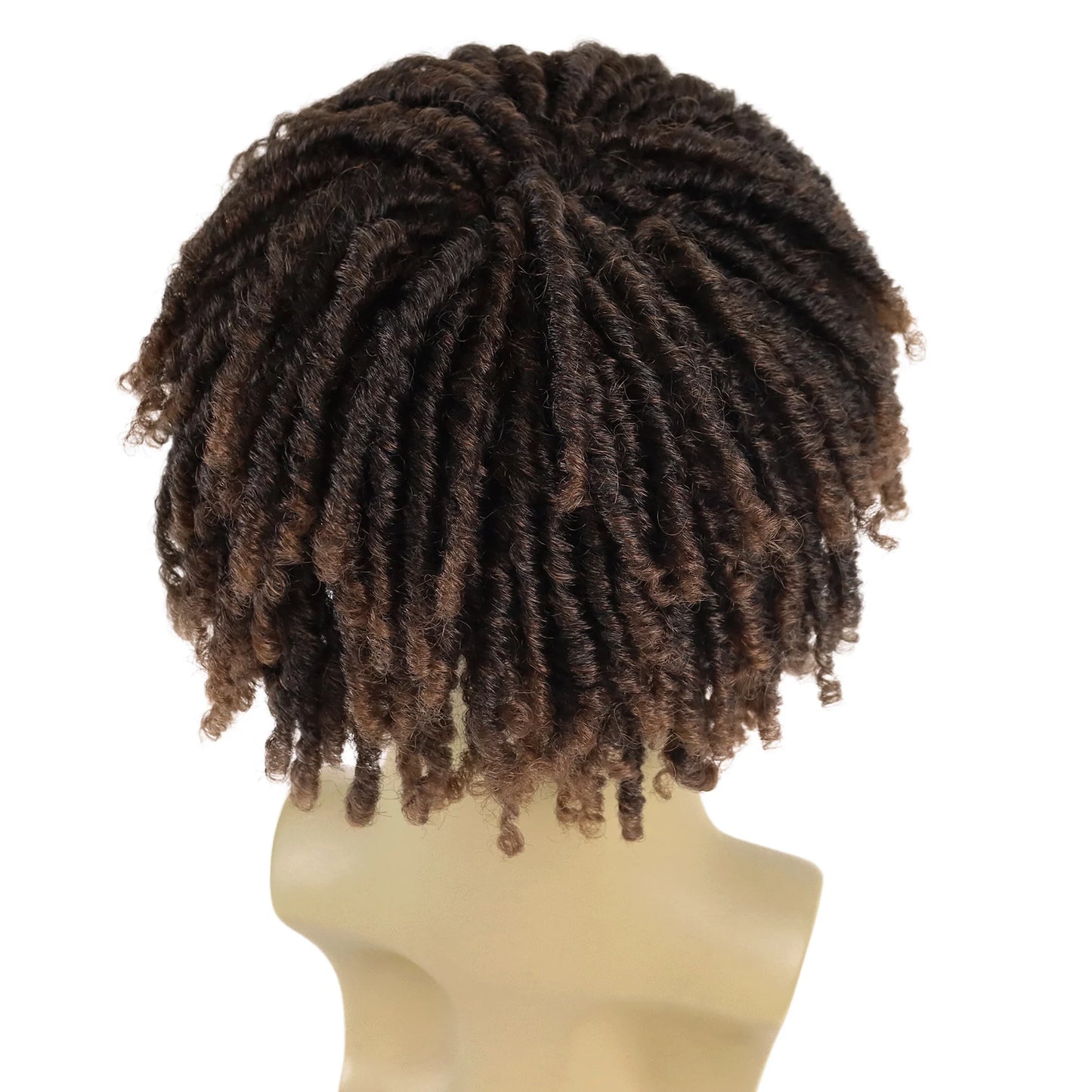 Synthetic Short Afro Twist Hair Braided Half Wig Clip in Toupee Hairpieces Dreadlocks Wig