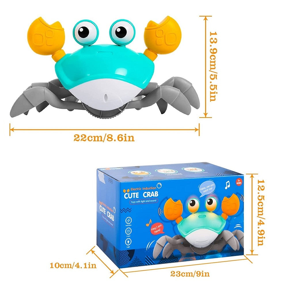 Interactive Dancing Crawling Crab Run Away Entertainment Toy for Babies and Pets