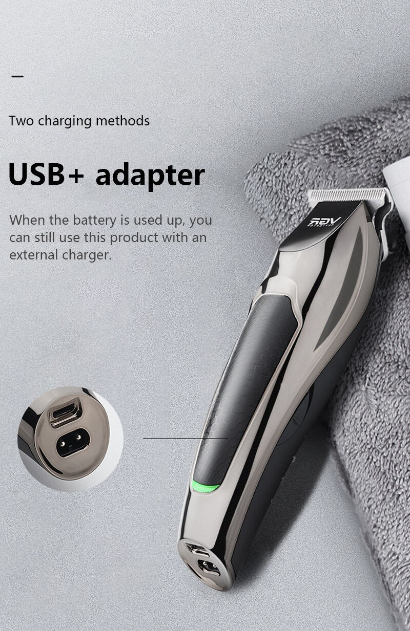 Professional Waterproof Hair Trimmer Beard Body Face Nose Hair Electric/ USB Hair Clipper