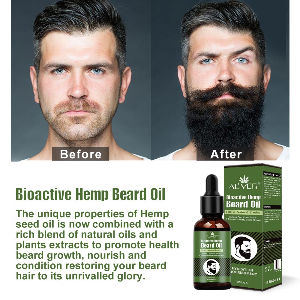 Natural Hemp Growth Essential Oil Wax Balm Beard Grooming Anti-lossing Hair Serum