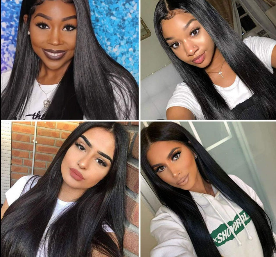 Straight Lace Front Brazilian Human Hair 13X4 Lace Frontal Wig  4X4 Lace Closure Wig