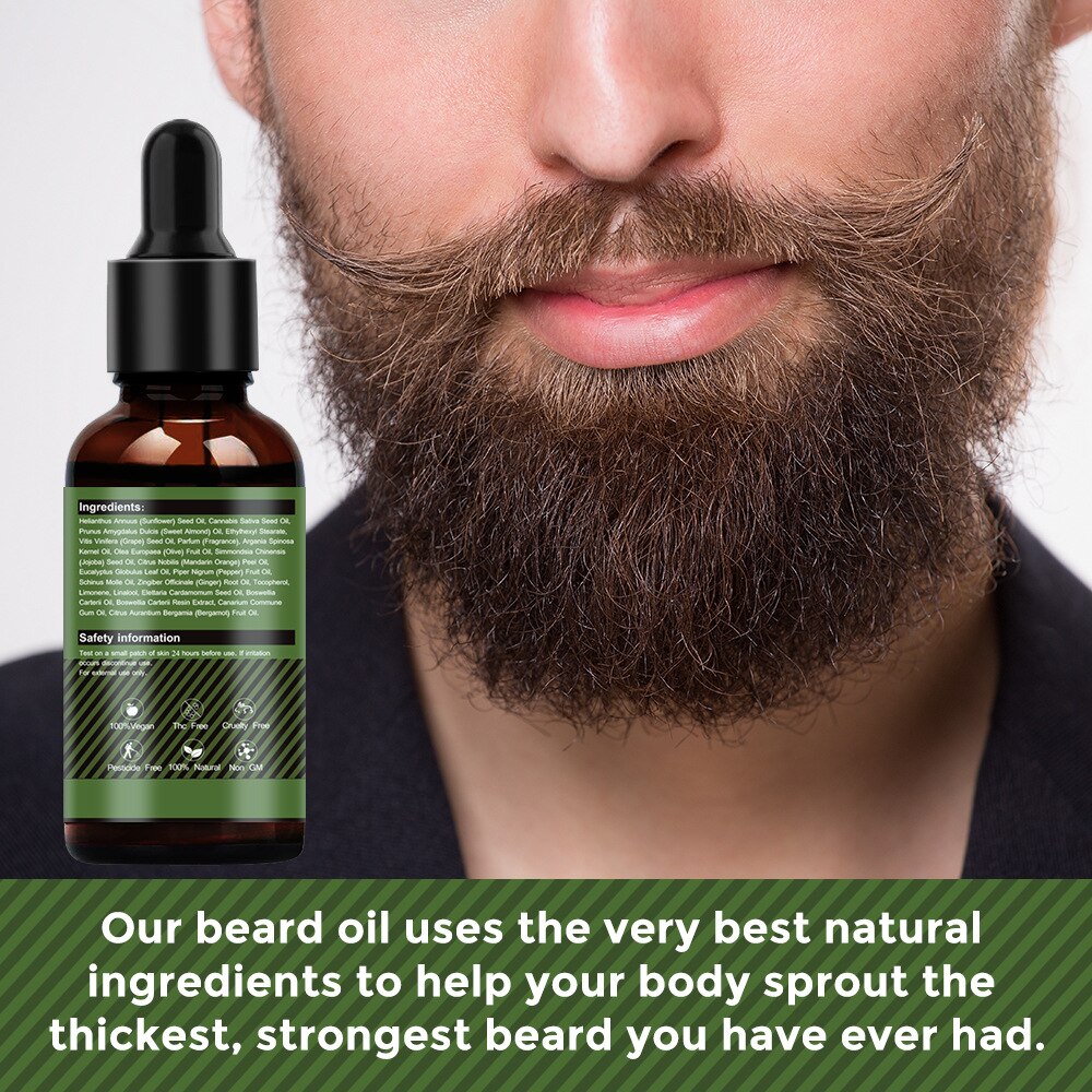 Natural Hemp Growth Essential Oil Wax Balm Beard Grooming Anti-lossing Hair Serum