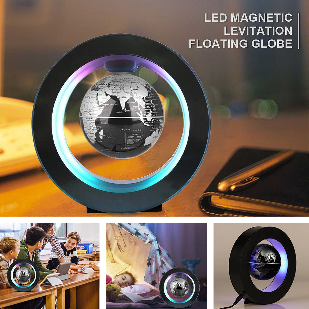 Feel good Levitating Lamp Magnetic Levitation Globe LED World Map Rotating Globe Lights Bedside Lights Home Novelty Floating Lamp Gifts