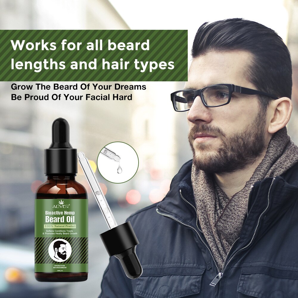 Natural Hemp Growth Essential Oil Wax Balm Beard Grooming Anti-lossing Hair Serum