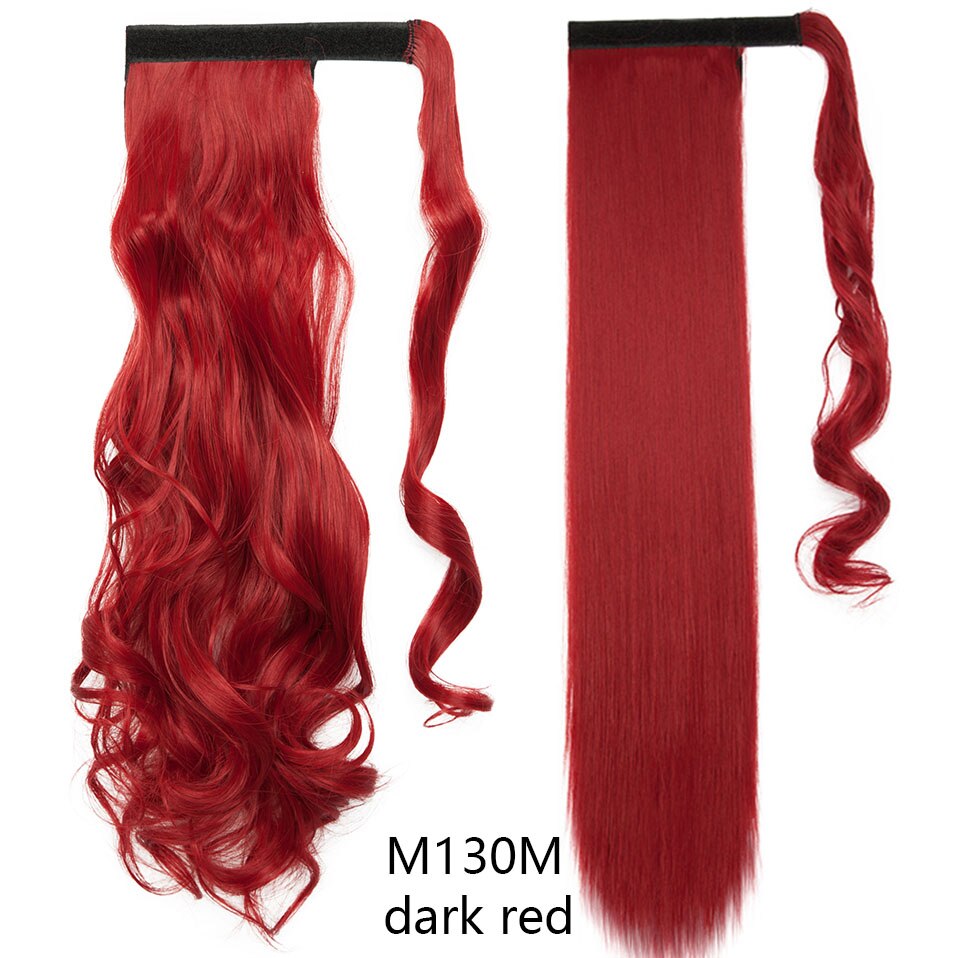 Straight / Wavy Wrap Around Ponytail Clip in Hair Extensions Natural Hairpiece Headwear Synthetic Hair 17''/ 23'' Long