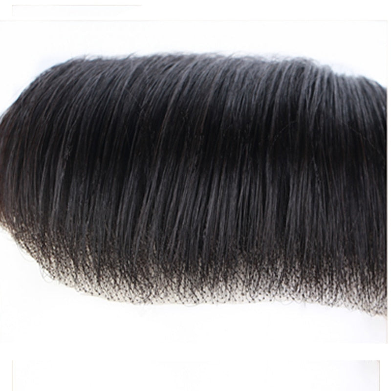 Frontal Hairpiece Extension Hairline Loss Straight Natural Brazilian Black Human Hair Tape in Toupee Replacement System