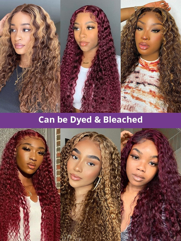 Loose Deep Wave 200 Density 360 Lace Frontal Human Hair Wigs Brazilian Water Curly 13X4 Lace Front Wig For Women 16-40 Inch 200 Density