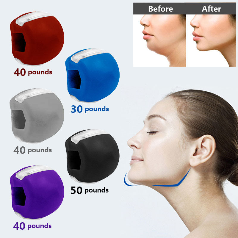 Face lift Food-grade Silica Gel Jaw Muscle Training  Exercise Line Fitness Ball Neck Face Toning