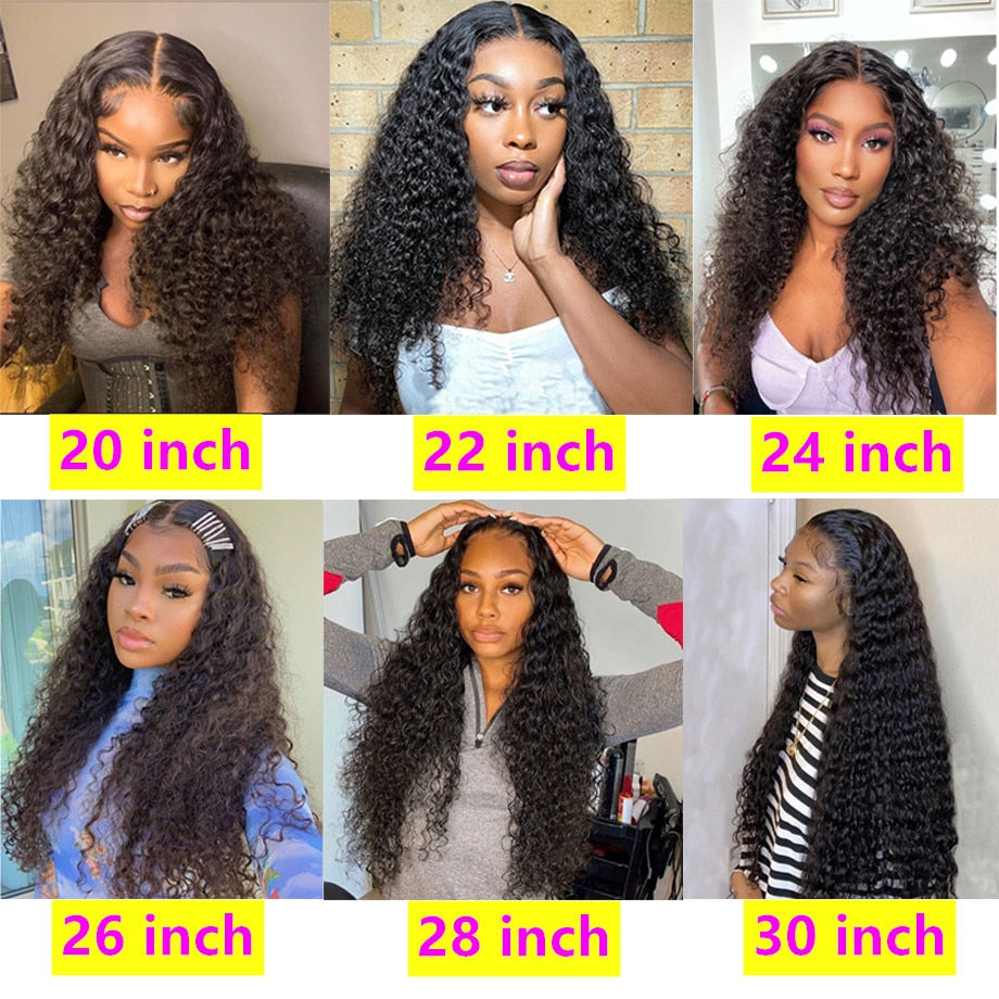 Lace Frontal Wig Brazilian Deep Wave 13x4 Lace Front Wig Hd Transparent Curly Full Lace Wigs Water Wave Human Hair For Women