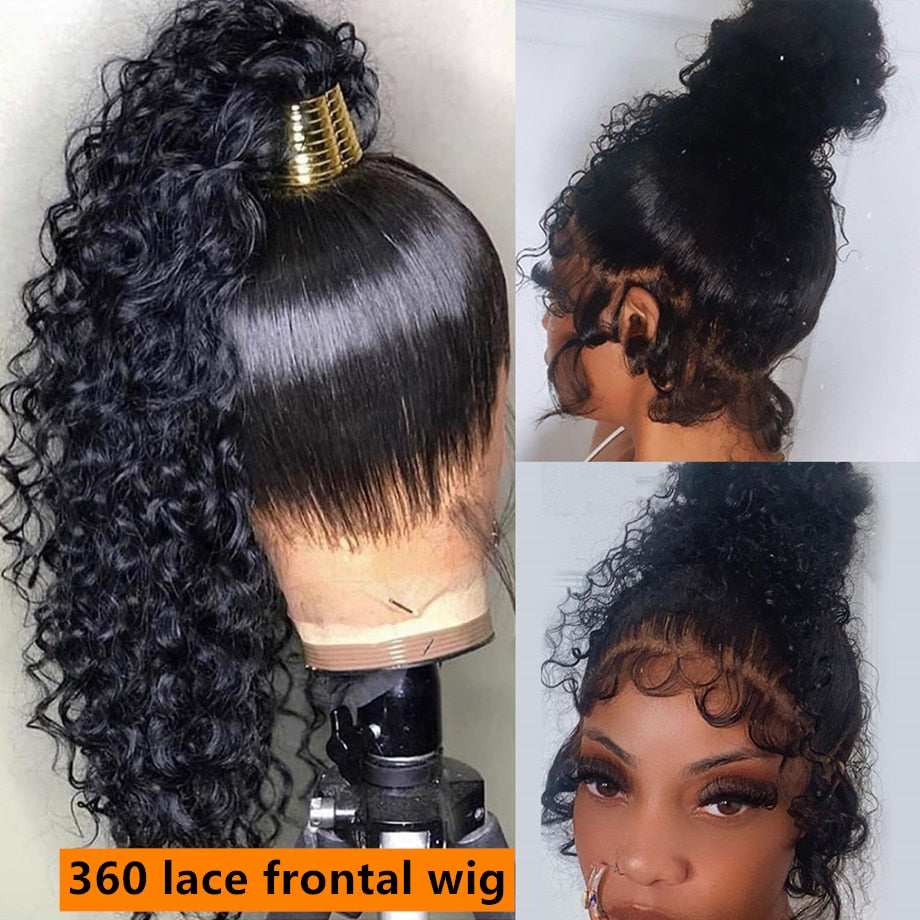 Lace Frontal Wig Brazilian Deep Wave 13x4 Lace Front Wig Hd Transparent Curly Full Lace Wigs Water Wave Human Hair For Women