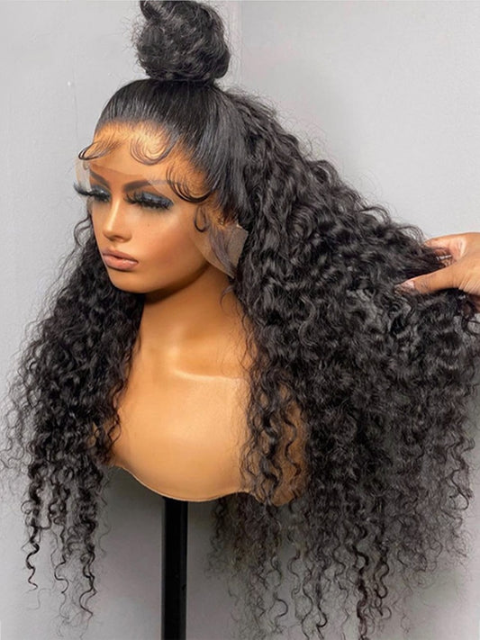 Loose Deep Wave 200 Density 360 Lace Frontal Human Hair Wigs Brazilian Water Curly 13X4 Lace Front Wig For Women 16-40 Inch 200 Density