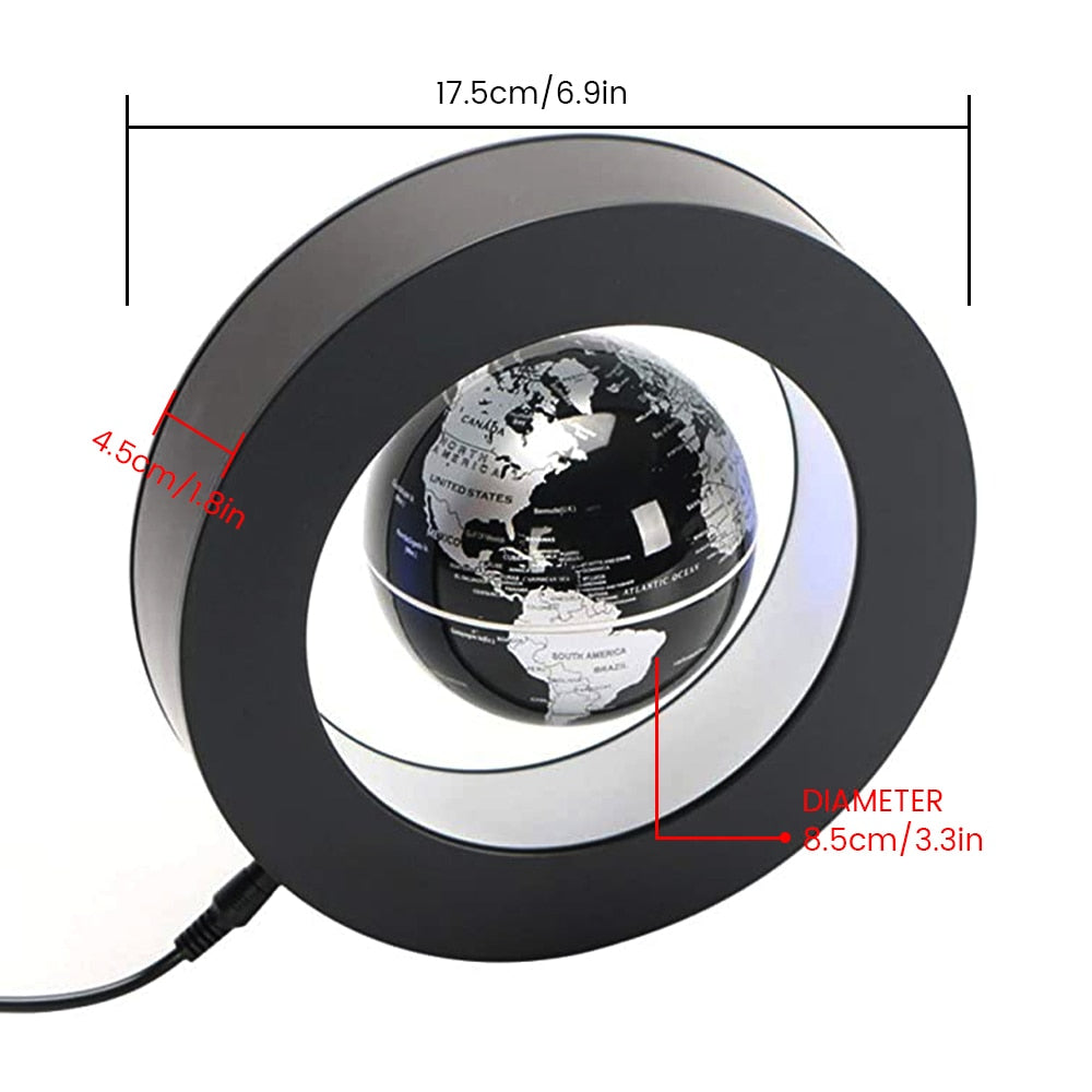 Feel good Levitating Lamp Magnetic Levitation Globe LED World Map Rotating Globe Lights Bedside Lights Home Novelty Floating Lamp Gifts