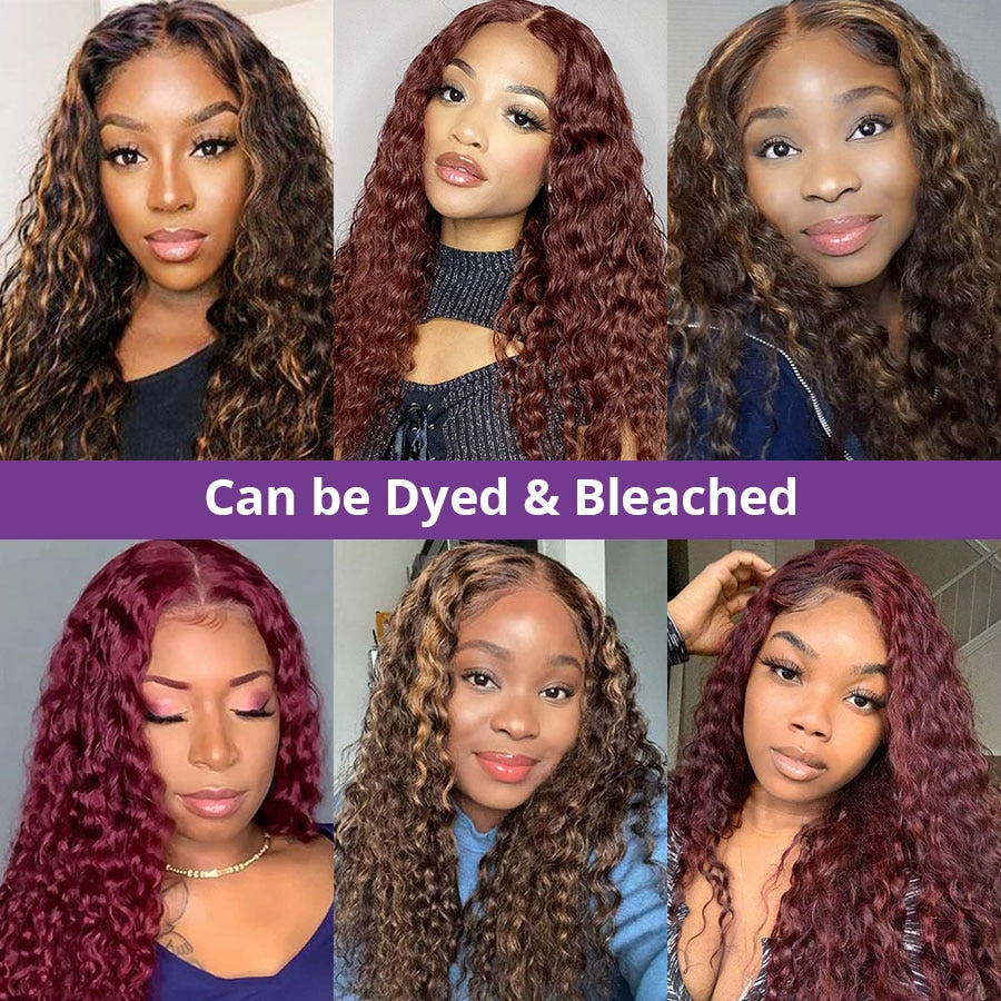 Loose Deep Wave 200 Density 360 Lace Frontal Human Hair Wigs Brazilian Water Curly 13X4 Lace Front Wig For Women 16-40 Inch 200 Density