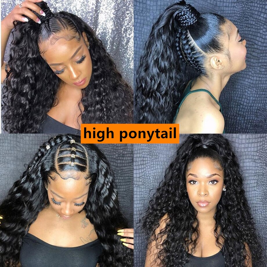 Lace Frontal Wig Brazilian Deep Wave 13x4 Lace Front Wig Hd Transparent Curly Full Lace Wigs Water Wave Human Hair For Women