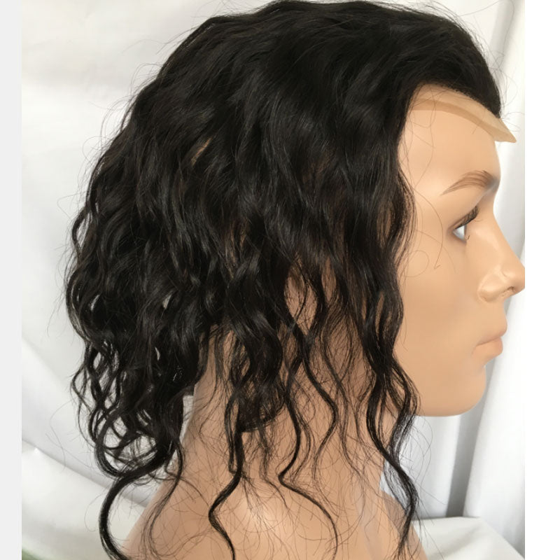 Human Hair Toupee For Long Hair Natural Wavy Curly 12inch Hair 8*10