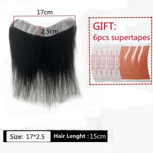 Frontal Hairpiece Extension Hairline Loss Straight Natural Brazilian Black Human Hair Tape in Toupee Replacement System