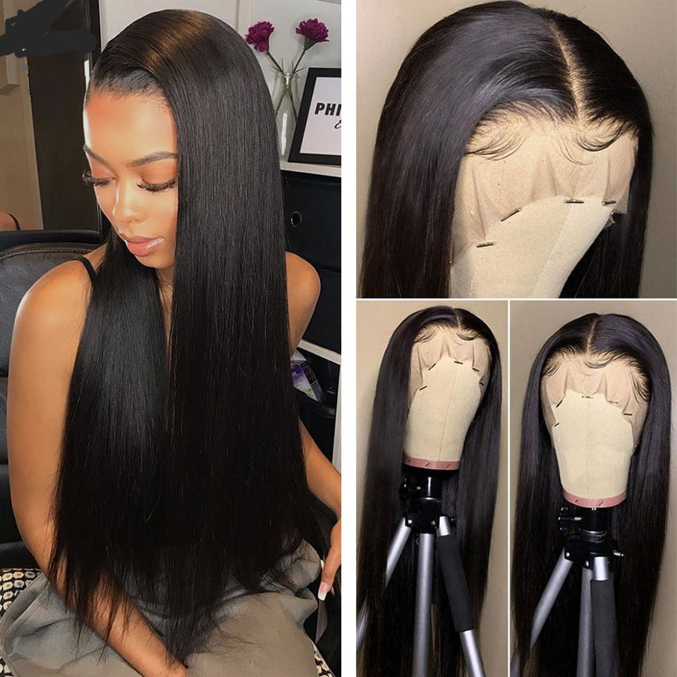 Straight Lace Front Brazilian Human Hair 13X4 Lace Frontal Wig  4X4 Lace Closure Wig