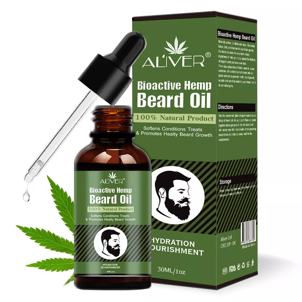 Natural Hemp Growth Essential Oil Wax Balm Beard Grooming Anti-lossing Hair Serum