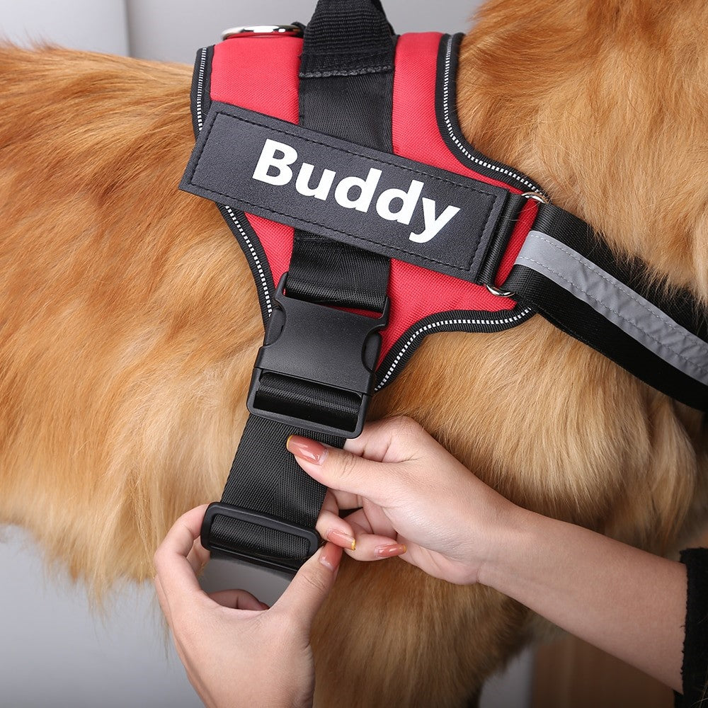 Personalized Harness NO PULL Reflective Adjustable Pet Puppy Dog Harness S M L XL XXL Custom patch