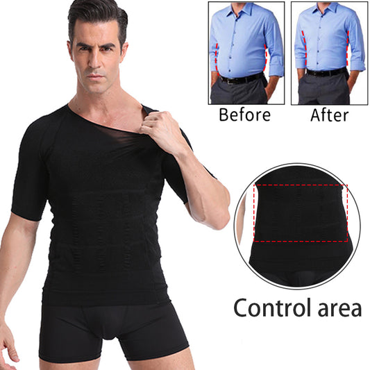 Mens Slimming Vest Body Shaper Corrective Abdomen Posture Belly Control Compression Shirt Vest Underwear Corset