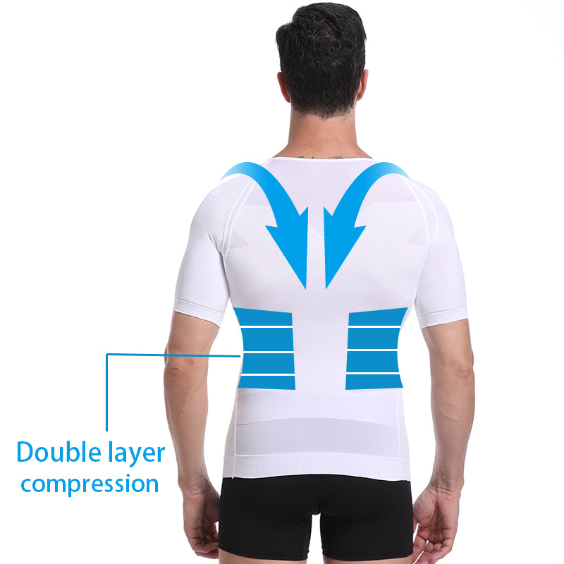 Mens Slimming Vest Body Shaper Corrective Abdomen Posture Belly Control Compression Shirt Vest Underwear Corset