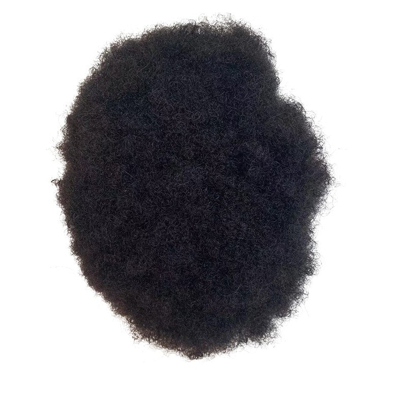 Afro Kinky Curl Toupee Human Hair Replacement Piece