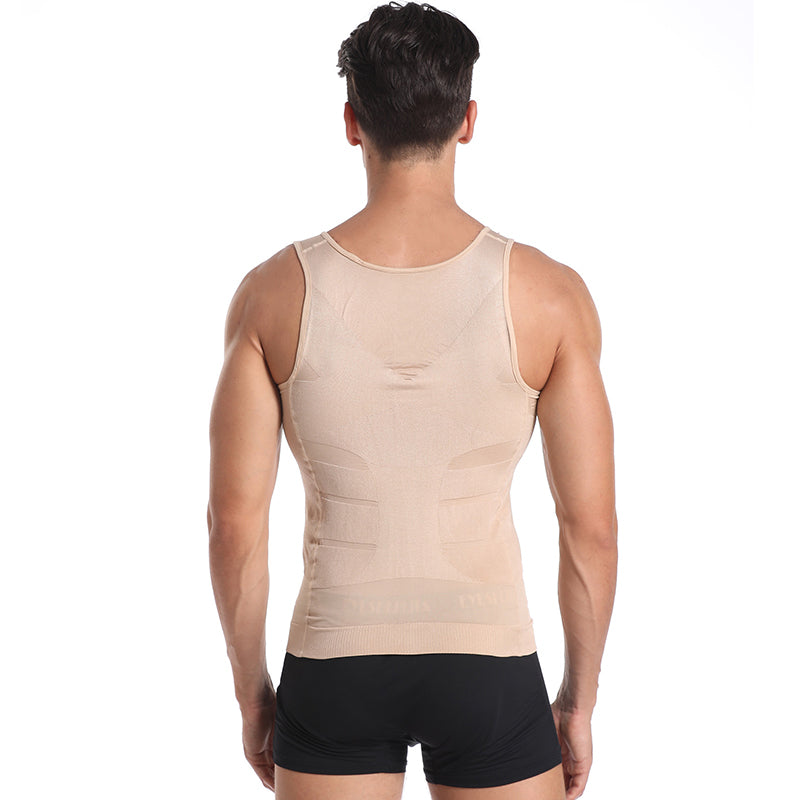 Mens Slimming Vest Body Shaper Corrective Abdomen Posture Belly Control Compression Shirt Vest Underwear Corset