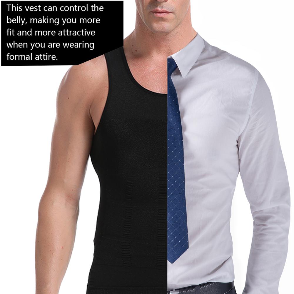 Mens Slimming Vest Body Shaper Corrective Abdomen Posture Belly Control Compression Shirt Vest Underwear Corset