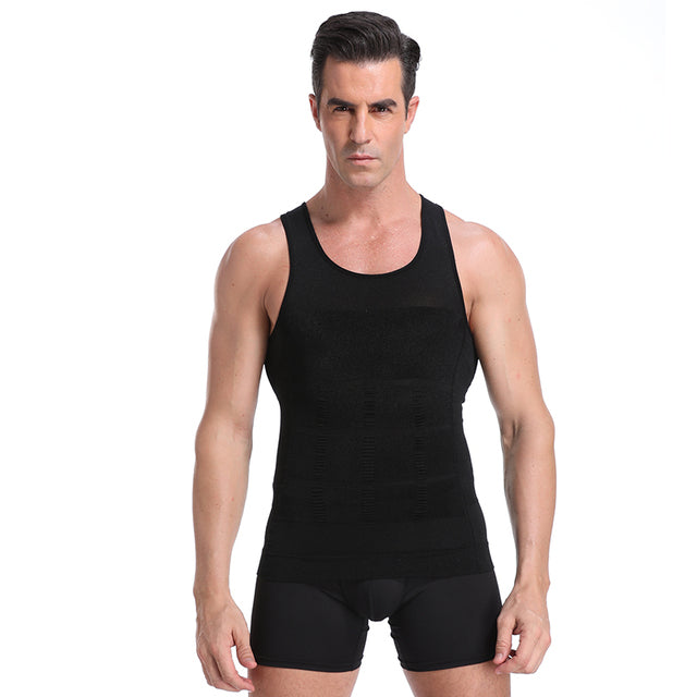 Mens Slimming Vest Body Shaper Corrective Abdomen Posture Belly Control Compression Shirt Vest Underwear Corset