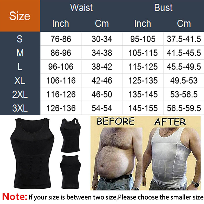 Mens Slimming Vest Body Shaper Corrective Abdomen Posture Belly Control Compression Shirt Vest Underwear Corset