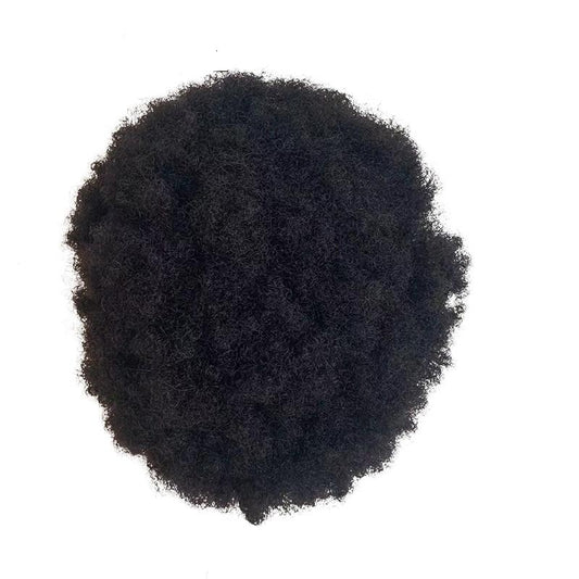 Afro Kinky Curl Toupee Human Hair Replacement Piece