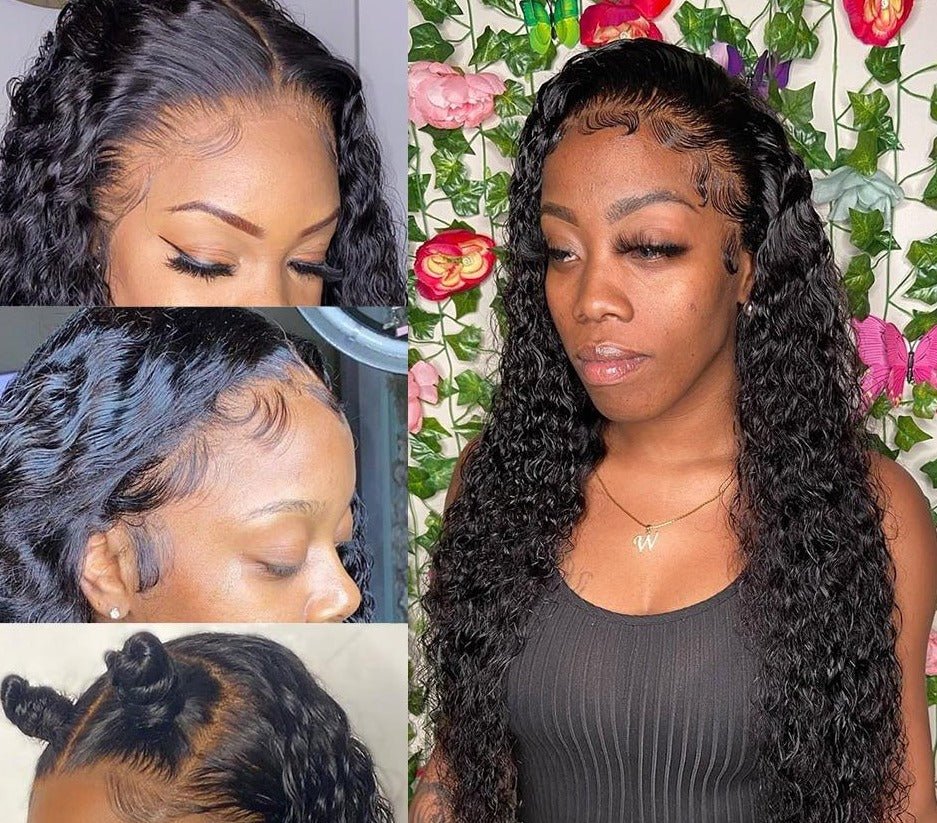 Human Hair Wave Lace Front Wig Full Lace Front 8-34" Wavy Loose Deep Wave Frontal Wig