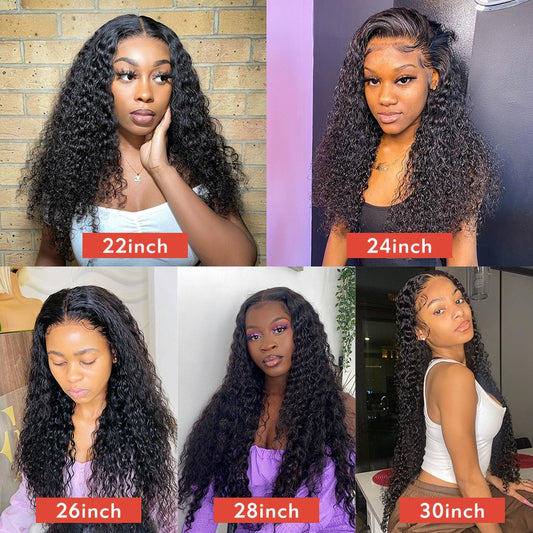 Human Hair Wave Lace Front Wig Full Lace Front 8-34" Wavy Loose Deep Wave Frontal Wig