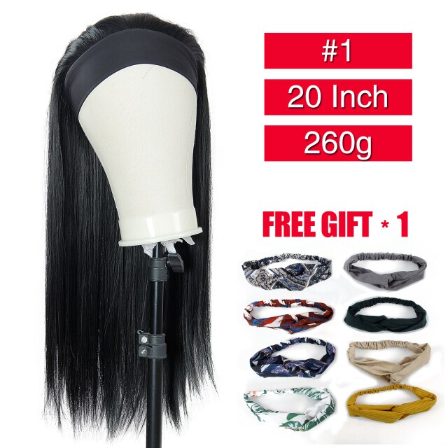 Synthetic Wavy Headband Body Wavy Wig Long Straight Afro Curly Hair Wigs