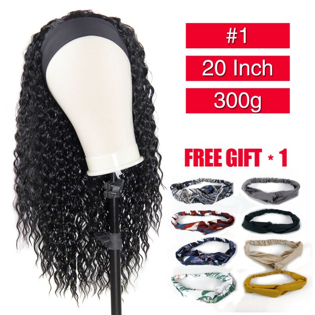 Synthetic Wavy Headband Body Wavy Wig Long Straight Afro Curly Hair Wigs