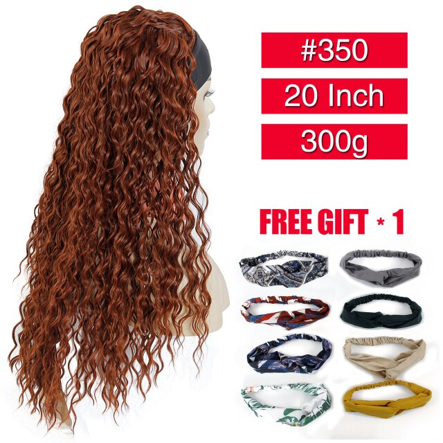 Synthetic Wavy Headband Body Wavy Wig Long Straight Afro Curly Hair Wigs