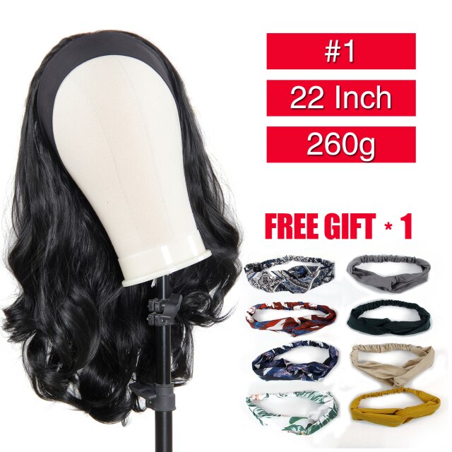 Synthetic Wavy Headband Body Wavy Wig Long Straight Afro Curly Hair Wigs