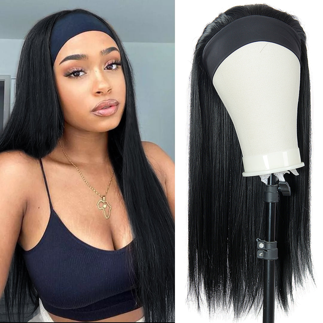 Synthetic Wavy Headband Body Wavy Wig Long Straight Afro Curly Hair Wigs