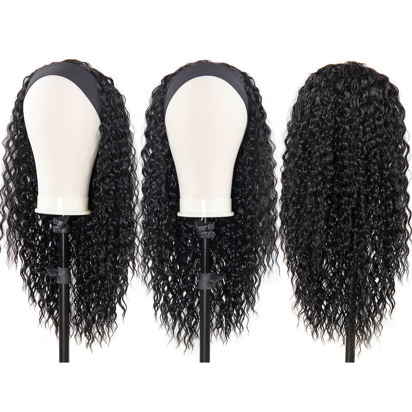 Synthetic Wavy Headband Body Wavy Wig Long Straight Afro Curly Hair Wigs