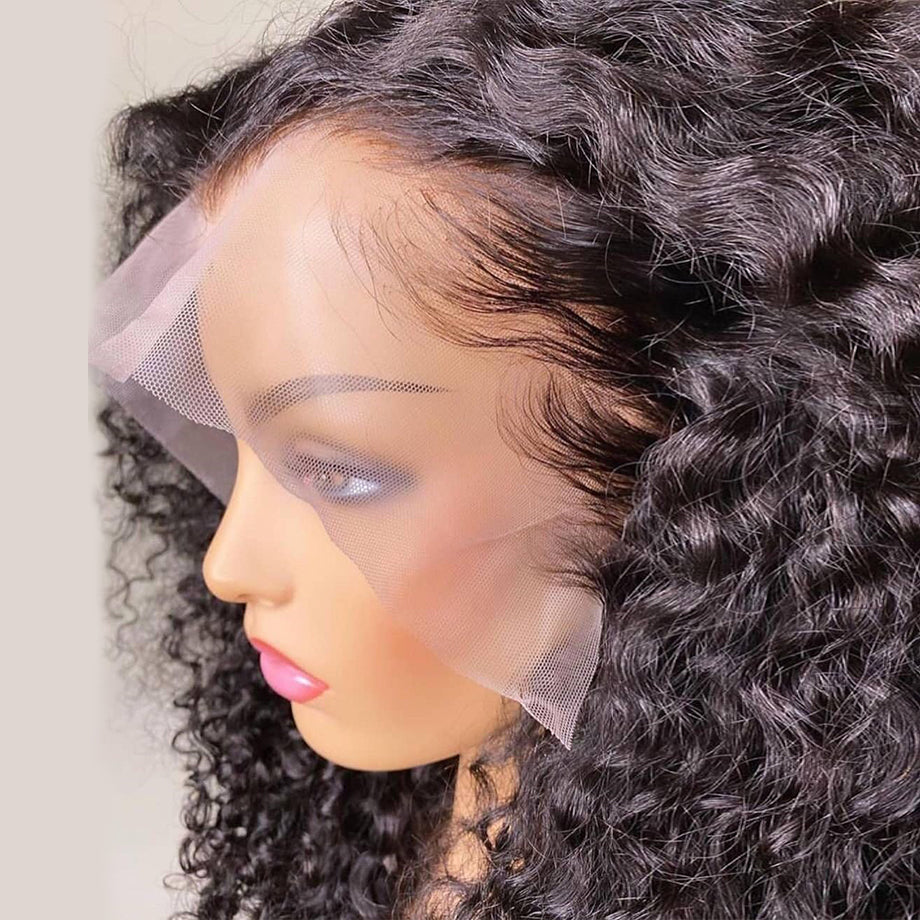 Loose Deep Wave 100% Human Hair Water Wave Lace Front Full Wet And Wavy Curly Wig